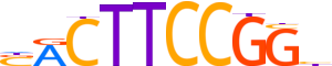 ELK1.H14INVIVO.0.PSM.A reverse-complement motif logo (ELK1 gene, ELK1_HUMAN protein)
